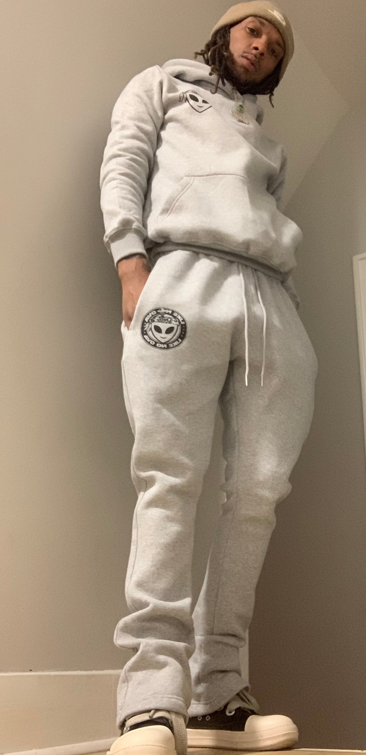 Grey LNO Stack'd Hoodie set